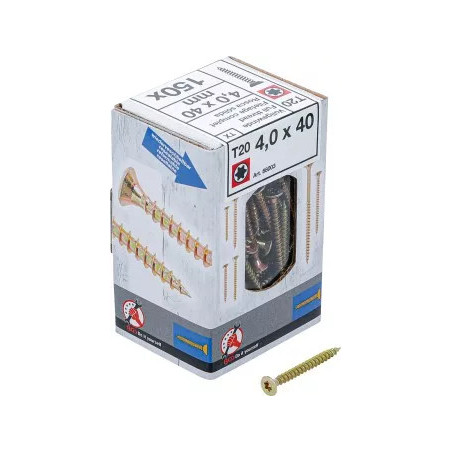 Vis multifonctions | profil en T (pour Torx) T20 | 4,0 x 40 mm | 150 pièces