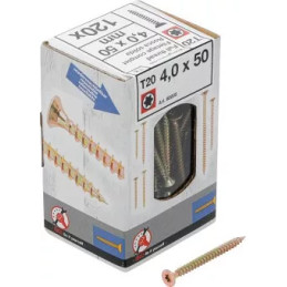 Vis multifonctions | profil en T (pour Torx) T20 | 4,0 x 50 mm | 120 pièces