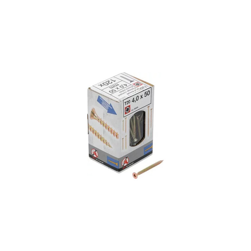 Vis multifonctions | profil en T (pour Torx) T20 | 4,0 x 50 mm | 120 pièces Vis multifonctions | profil en T (pour Torx) T20 | 4,0 x 50 mm | 120 pièces