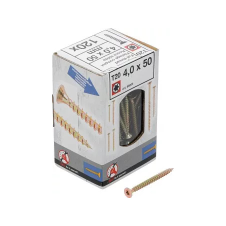 Vis multifonctions | profil en T (pour Torx) T20 | 4,0 x 50 mm | 120 pièces