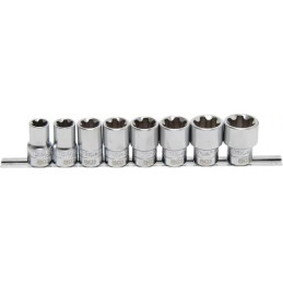 Jeu de douilles, profil T Plus (pour Torx Plus) | 12,5 mm (1/2") | 18EP - 32EP | 8 pièces