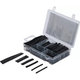 Assortiment de gaines thermorétractables | noir | 90 pièces