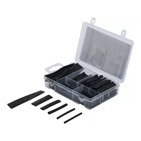 Assortiment de gaines thermorétractables | noir | 90 pièces