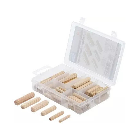 Assortiment de chevilles bois | Ø 5 - 10 mm | 53 pièces