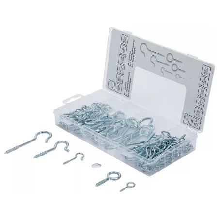 Assortiment de crochets à visser/ronds | 142 pièces