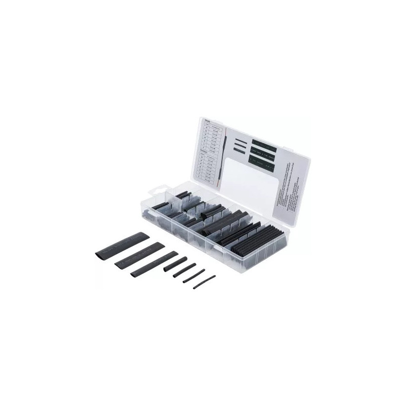 Assortiment de gaines thermorétractables | noir | 126 pièces Assortiment de gaines thermorétractables | noir | 126 pièces
