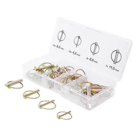 Assortiment de goupilles à clip | Ø boulon 4,5 - 11 mm | 32 pièces