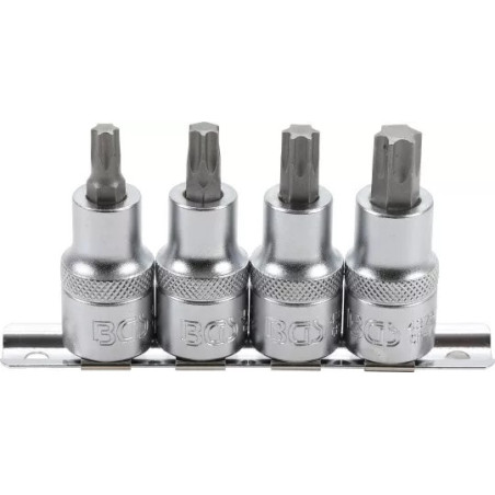 Jeu de douilles à embouts | 12,5 mm (1/2") | Profil T (pour Torx) T40 - T55 | 4 pièces