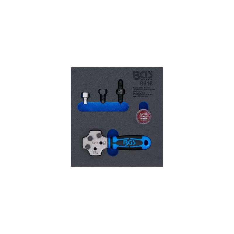 Insert de servante d'atelier 1/6 : Presse à collets | SAE et DIN 4,75 mm (3/16") Insert de servante d'atelier 1/6 : Presse à collets | SAE et DIN 4,75 mm (3/16")