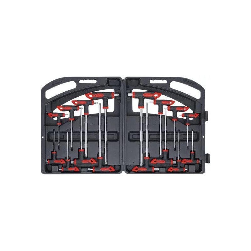 Clés poignée T | six pans intérieurs / profil en T (pour Torx) | 16 pièces Clés poignée T | six pans intérieurs / profil en T (pour Torx) | 16 pièces