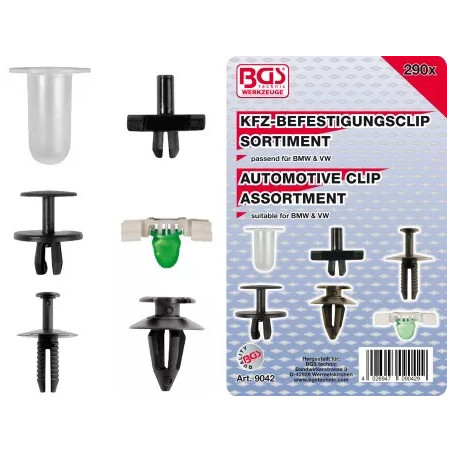 Assortiment de clips de fixation automobiles pour BMW & VW | 290 pièces