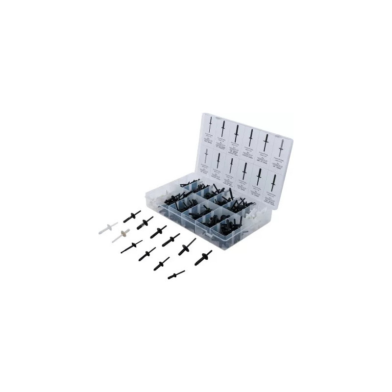 Assortiment de rivets plastiques | pour GM, BMW, Chrysler, VW, Ford | 235 pièces Assortiment de rivets plastiques | pour GM, BMW, Chrysler, VW, Ford | 235 pièces