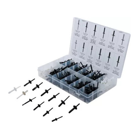 Assortiment de rivets plastiques | pour GM, BMW, Chrysler, VW, Ford | 235 pièces