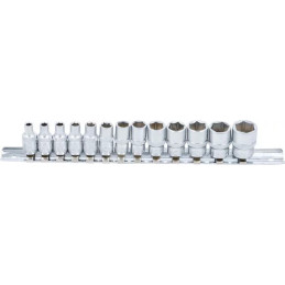 Jeu de Douilles, six pans | 6,3 mm (1/4") | 4 - 14 mm | 13 pièces