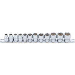 Jeu de Douilles, six pans | 10 mm (3/8") | 8 - 19 mm | 12 pièces