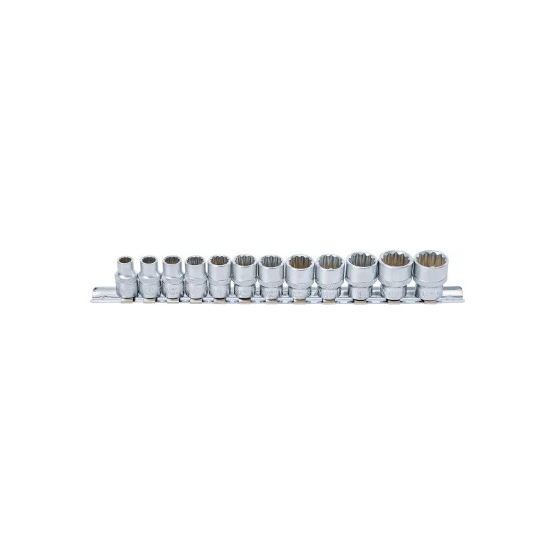 Jeu de Douilles, douze pans | 10 mm (3/8") | 8 - 19 mm | 12 pièces