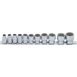 Jeu de Douilles, douze pans | 10 mm (3/8") | en pouce | 11 pièces
