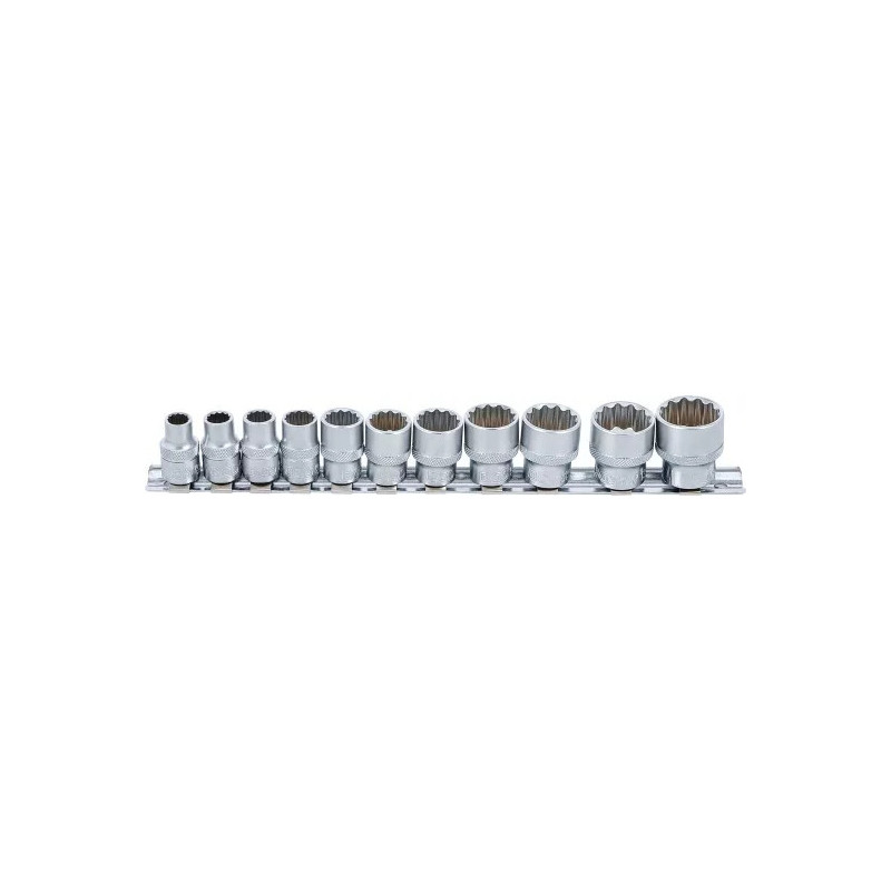 Jeu de Douilles, douze pans | 10 mm (3/8") | en pouce | 11 pièces Jeu de Douilles, douze pans | 10 mm (3/8") | en pouce | 11 pièces