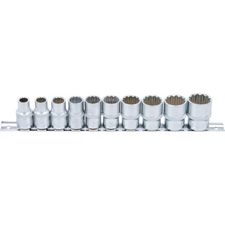 Jeu de Douilles, douze pans | 12,5 mm (1/2") | en pouce | 10 pièces