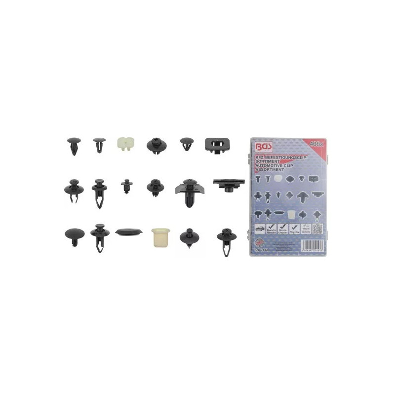 Assortiment de clips de fixation automobiles pour Nissan | 408 pièces Assortiment de clips de fixation automobiles pour Nissan | 408 pièces