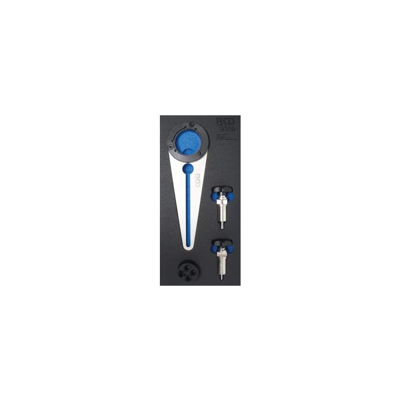Insert de servante d'atelier 1/3 : Jeu de cales et d’outils de rotation de poulie pour vilebrequin | pour BMW 2.5D Insert de servante d'atelier 1/3 : Jeu de cales et d’outils de rotation de poulie pour vilebrequin | pour BMW 2.5D