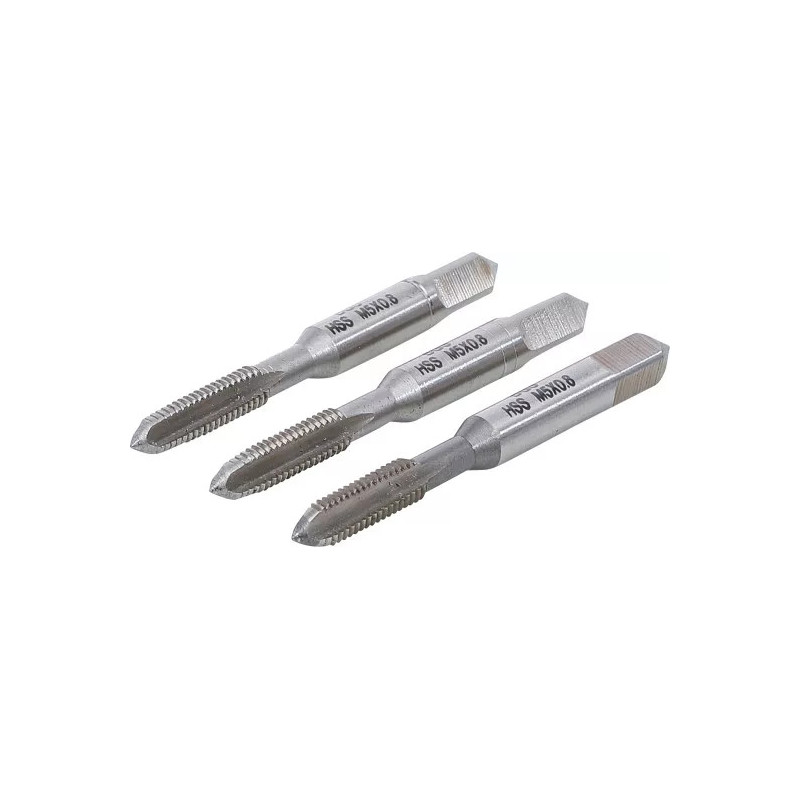 Jeu de tarauds | pré-taraud et filière | HSS-G | M5 x 0,8 | 3 pièces Jeu de tarauds | pré-taraud et filière | HSS-G | M5 x 0,8 | 3 pièces