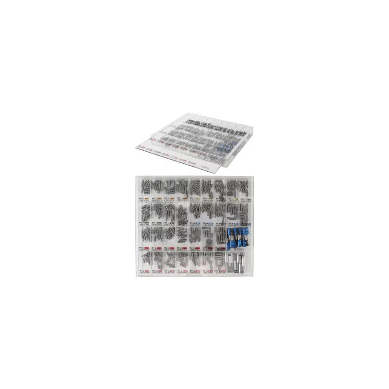 Jeu d’embouts et de porte-embouts | en présentoir de vente | transmission par hexagone mâle 6,3 mm (1/4") | 340 pièces Jeu d’embouts et de porte-embouts | en présentoir de vente | transmission par hexagone mâle 6,3 mm (1/4") | 340 pièces