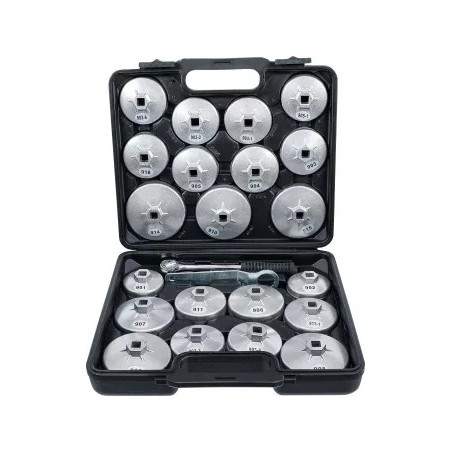 Jeu de douilles à filtres (cloches) à huile | fonte d’aluminium | 12,5 mm (1/2") | 23 pièces