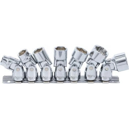 Jeu de douilles articulées, six pans | carré femelle 10 mm (3/8") | 3/8" - 3/4" | en pouces | 7 pièces