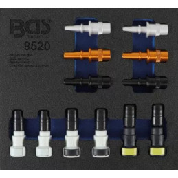 Insert de servante d'atelier 1/6 : Assortiment de bouchons tuyaux diesel et essence | 12 pièces