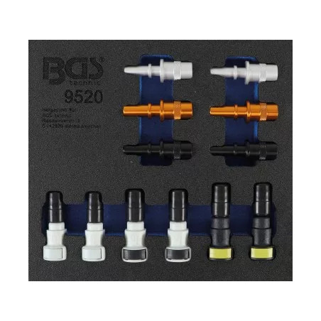 Insert de servante d'atelier 1/6 : Assortiment de bouchons tuyaux diesel et essence | 12 pièces