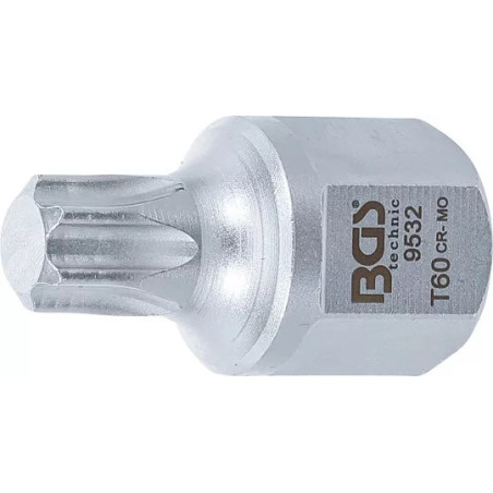 Douille à embouts pour courroies en V | 12,5 mm (1/2"), hexagone mâle 22 mm | profil T (pour Torx) T60
