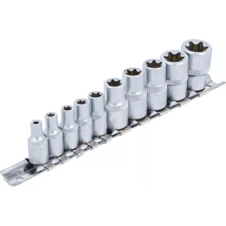 Jeu de douilles à profil E | 6,3 mm (1/4") / 10 mm (3/8") | E4 - E16 | 10 pièces