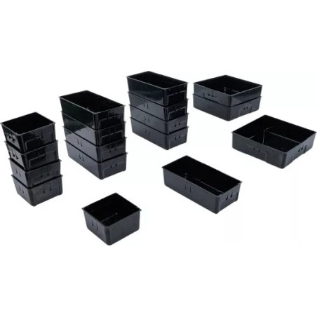 Compartiments de rangement en matière plastique | pour servante d’atelier | 17 pièces