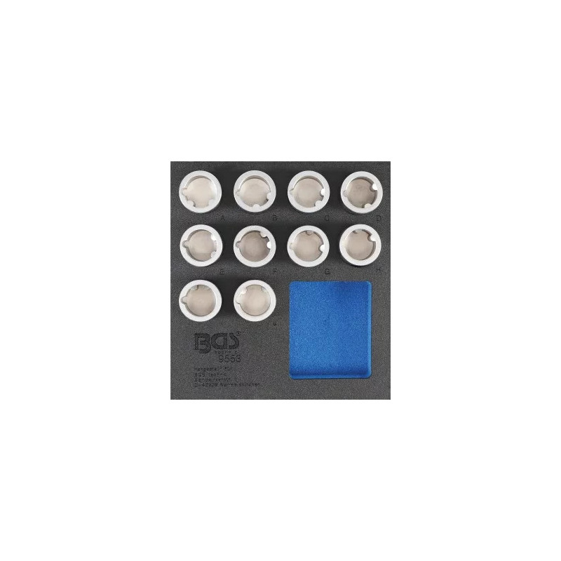 Insert de servante d'atelier 1/6 : Jeu d’outils pour écrous antivol pour Land Rover | 10 pièces Insert de servante d'atelier 1/6 : Jeu d’outils pour écrous antivol pour Land Rover | 10 pièces