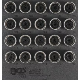 Insert de servante d'atelier 1/6 : Jeu d’outils pour écrous antivol pour Vauxhall (type A) | 20 pièces