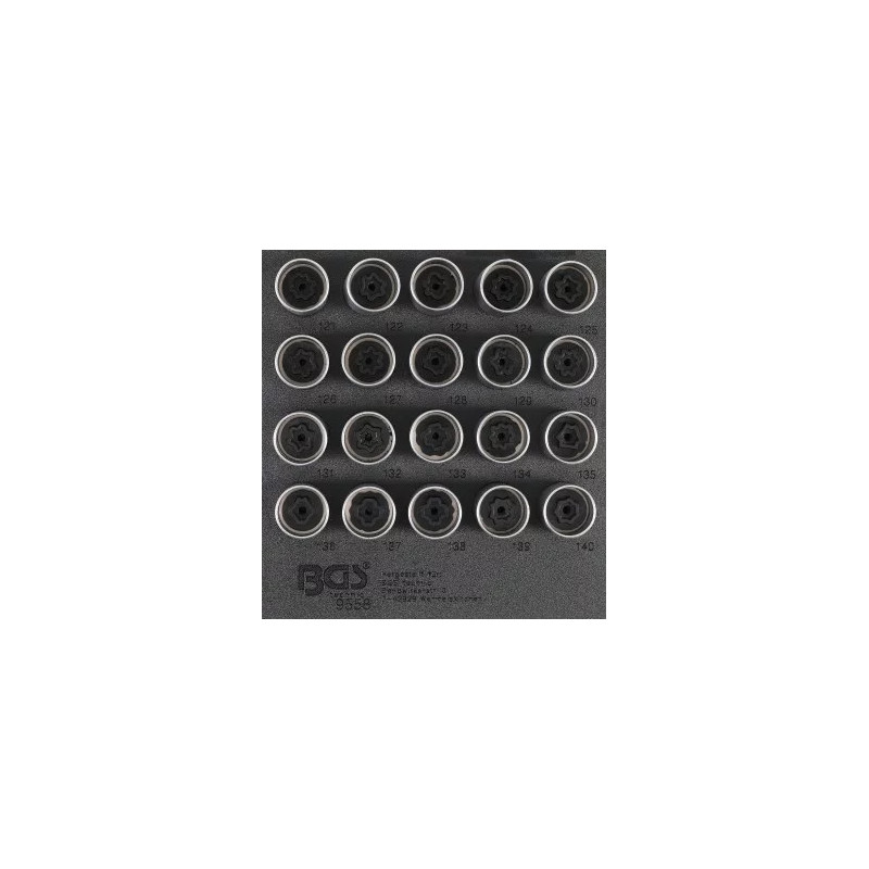 Insert de servante d'atelier 1/6 : Jeu d’outils pour écrous antivol pour Opel (type C) | 20 pièces Insert de servante d'atelier 1/6 : Jeu d’outils pour écrous antivol pour Opel (type C) | 20 pièces