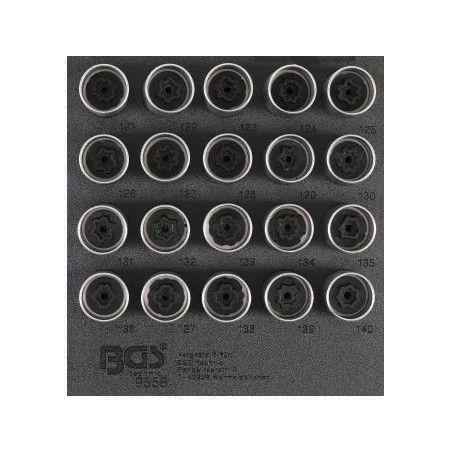 Insert de servante d'atelier 1/6 : Jeu d’outils pour écrous antivol pour Opel (type C) | 20 pièces