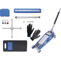 Kit pneus pour changement de roues avec cric rouleur 2,5 t | 10 pièces
