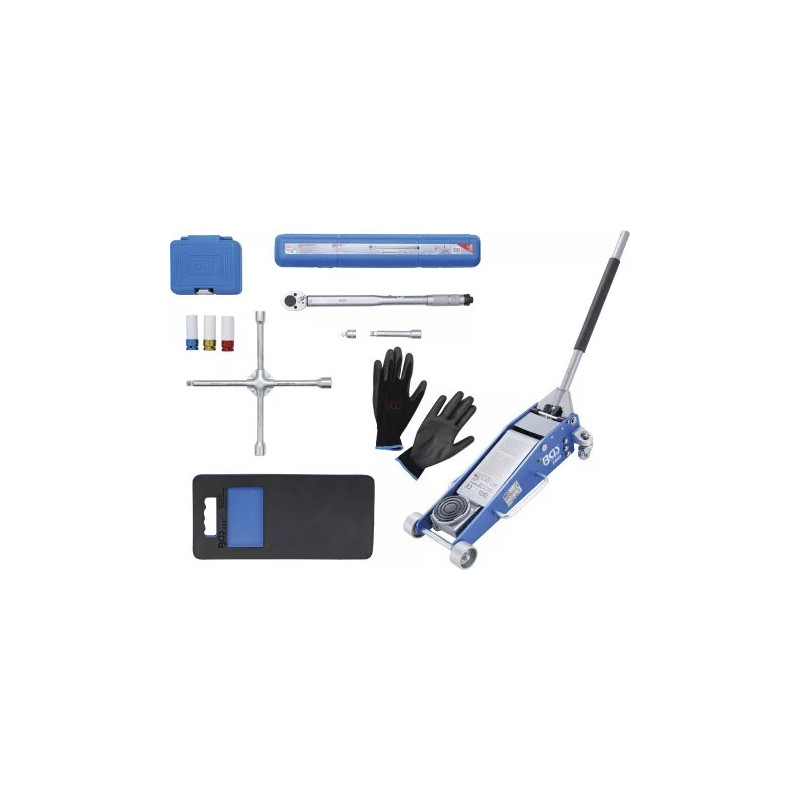 Kit pneus pour changement de roues avec cric rouleur 2,5 t | 10 pièces Kit pneus pour changement de roues avec cric rouleur 2,5 t | 10 pièces