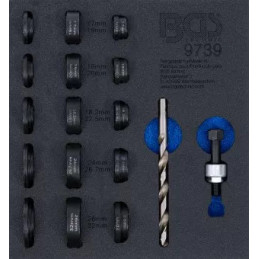 Insert de servante d'atelier 1/6 : Jeu de matrices de poinçonnage | pour capteur de stationnement | Ø 17 - 32 mm