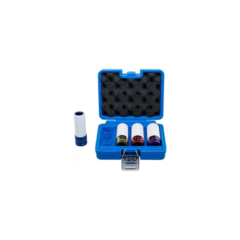 Jeu de douilles de puissance avec protection | 12,5 mm (1/2") | 17 / 19 / 21 / 22 mm | 4 pièces Jeu de douilles de puissance avec protection | 12,5 mm (1/2") | 17 / 19 / 21 / 22 mm | 4 pièces