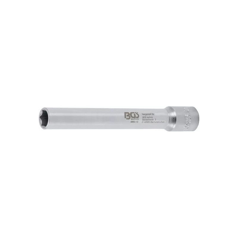 Douille, hexagonale, extra longue | transmission par carré femelle 10 mm (3/8") | 10 mm Douille, hexagonale, extra longue | transmission par carré femelle 10 mm (3/8") | 10 mm