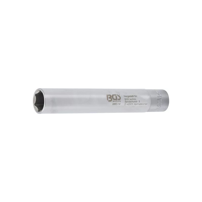 Douille, hexagonale, extra longue | transmission par carré femelle 10 mm (3/8") | 14 mm Douille, hexagonale, extra longue | transmission par carré femelle 10 mm (3/8") | 14 mm