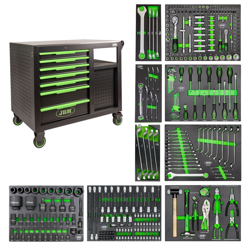 CHARIOT À OUTILS AVEC 7 TIROIRS FRONTAUX ET 4 TIROIRS LATÉRAUX (ASSEMBLÉ) CHARIOT À OUTILS AVEC 7 TIROIRS FRONTAUX ET 4 TIROIRS LATÉRAUX (ASSEMBLÉ)