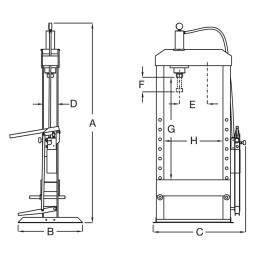 Presse hydraulique 20T a pédale