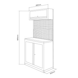 ENSEMBLE DE MEUBLES MODULAIRES (7PCS) - EXTENSION AVEC ARMOIRE À 2 PORTES