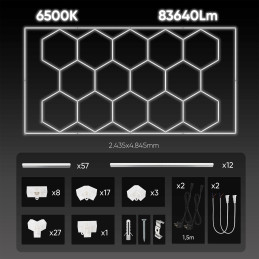 ENSEMBLE DE PLAFONNIERS LED HEXAGONAUX