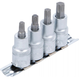 Jeu de douilles à embouts | 12,5 mm (1/2") | Profil T (pour Torx) T40 - T55 | 4 pièces