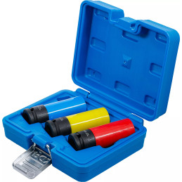 Jeu de douilles de puissance avec protection | 12,5 mm (1/2") | 17 / 19 / 21 mm | 3 pièces